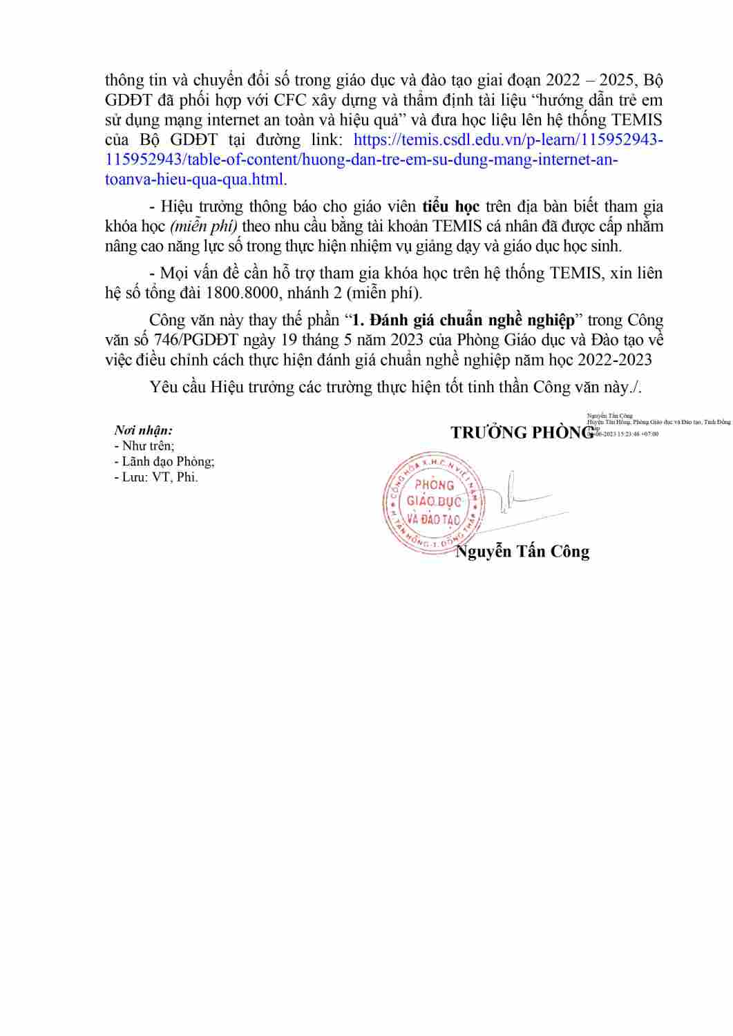 Copy of (23) CV TIEP THU DIEU CHINH DG CHUAN NN 2023-2