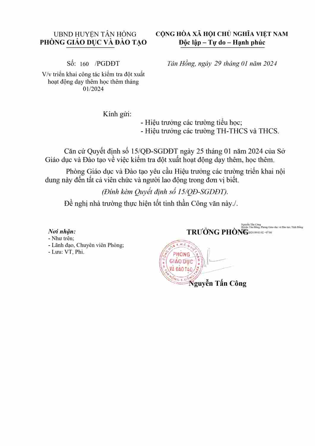 Copy of CONG VAN TRIEN KHAI VIEC KIEM TRA DOT XUAT DTHT 01-2024