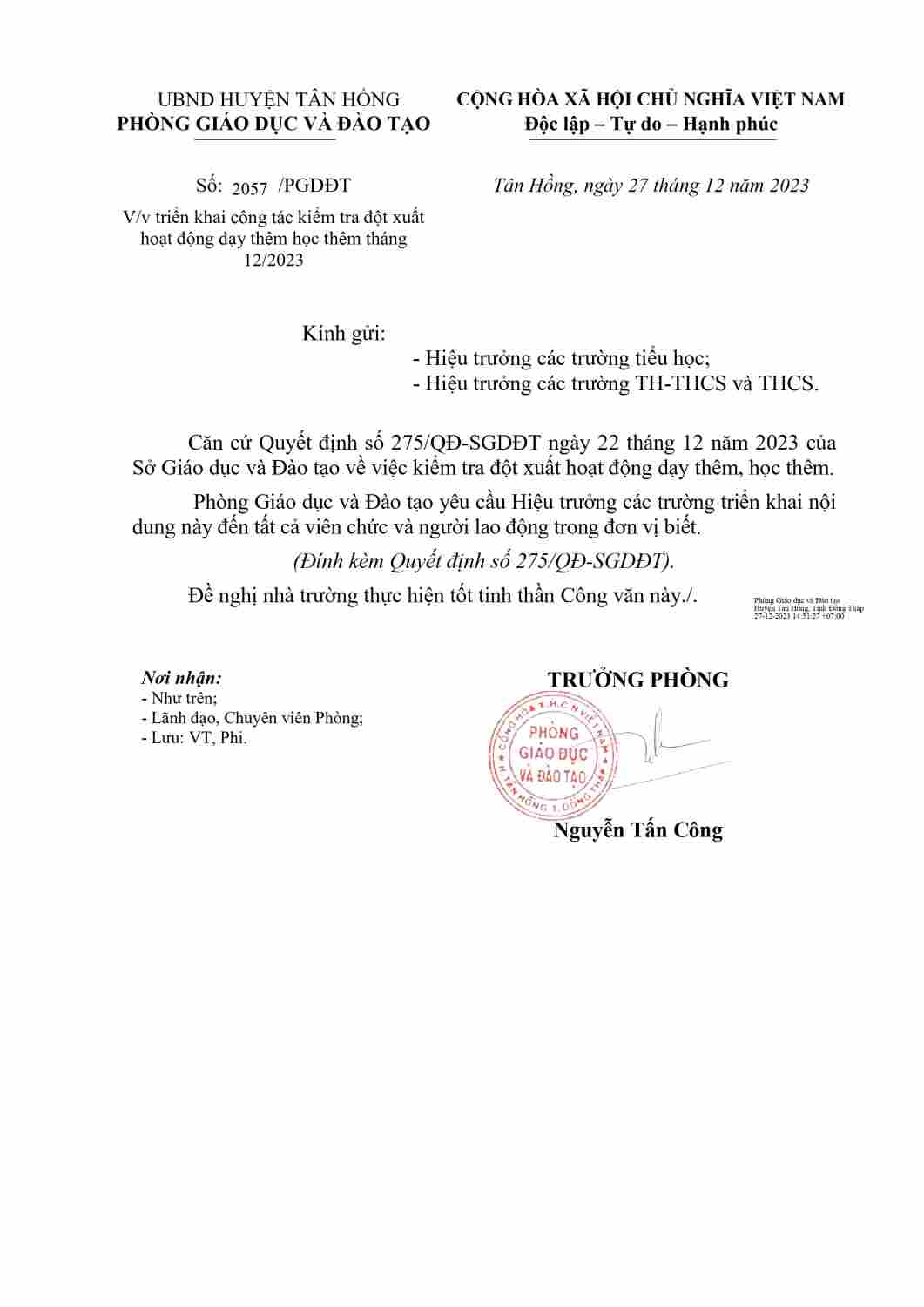 Copy of CONG VAN TRIEN KHAI VIEC KIEM TRA DOT XUAT DTHT 12-2023